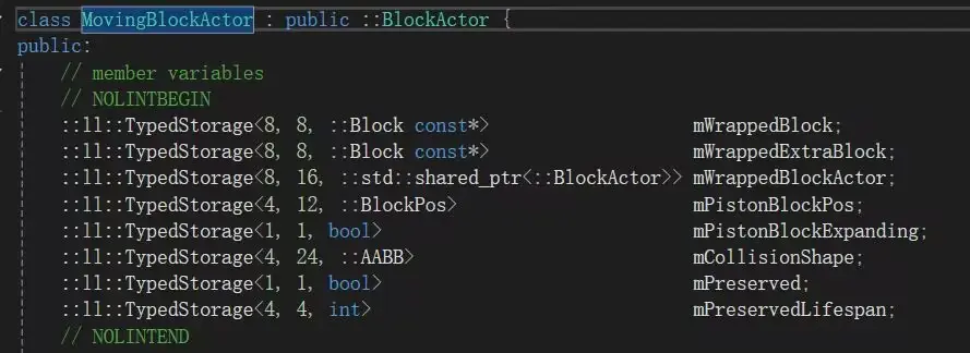 movingblock方块实体类的所有成员变量